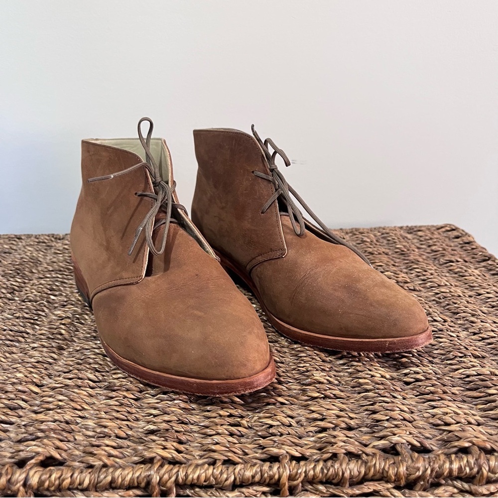Nisolo Isa Oak Brown Nubuck Suede Ankle Boot - Size 7